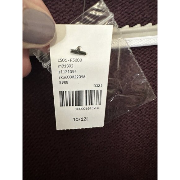 Lane Bryant Purple Knit Open Front Cardigan Sweater Size 10/12 Long - Picture 2 of 8